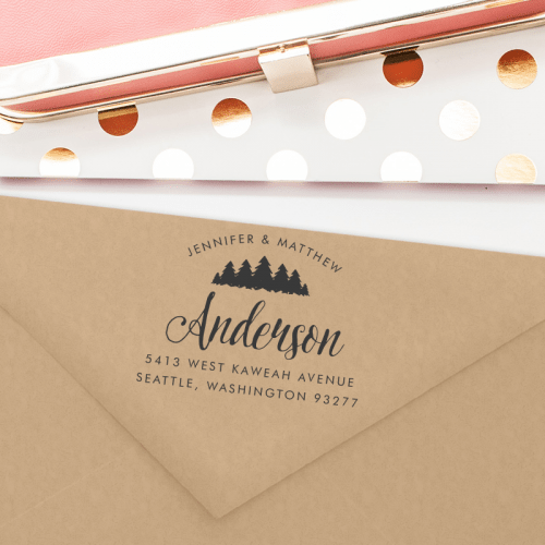 Custom Return Address Stamp with Trees or a Forest
