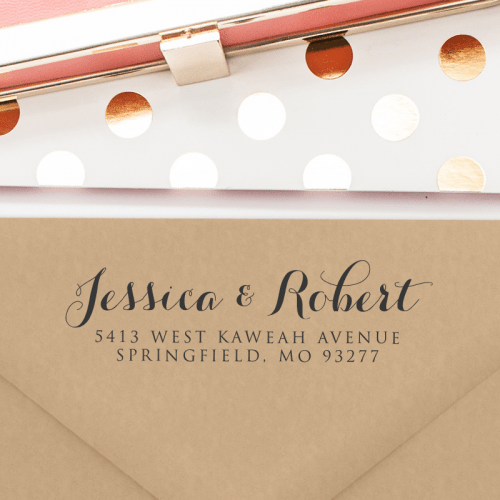 A gorgeous return address stamp. This stamp is classic, elegant and simple. T102