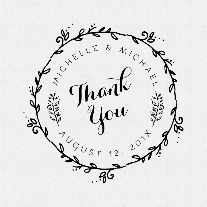 Thank You Personalized Wedding Favor Stamp- Style T160 – Fall For Design