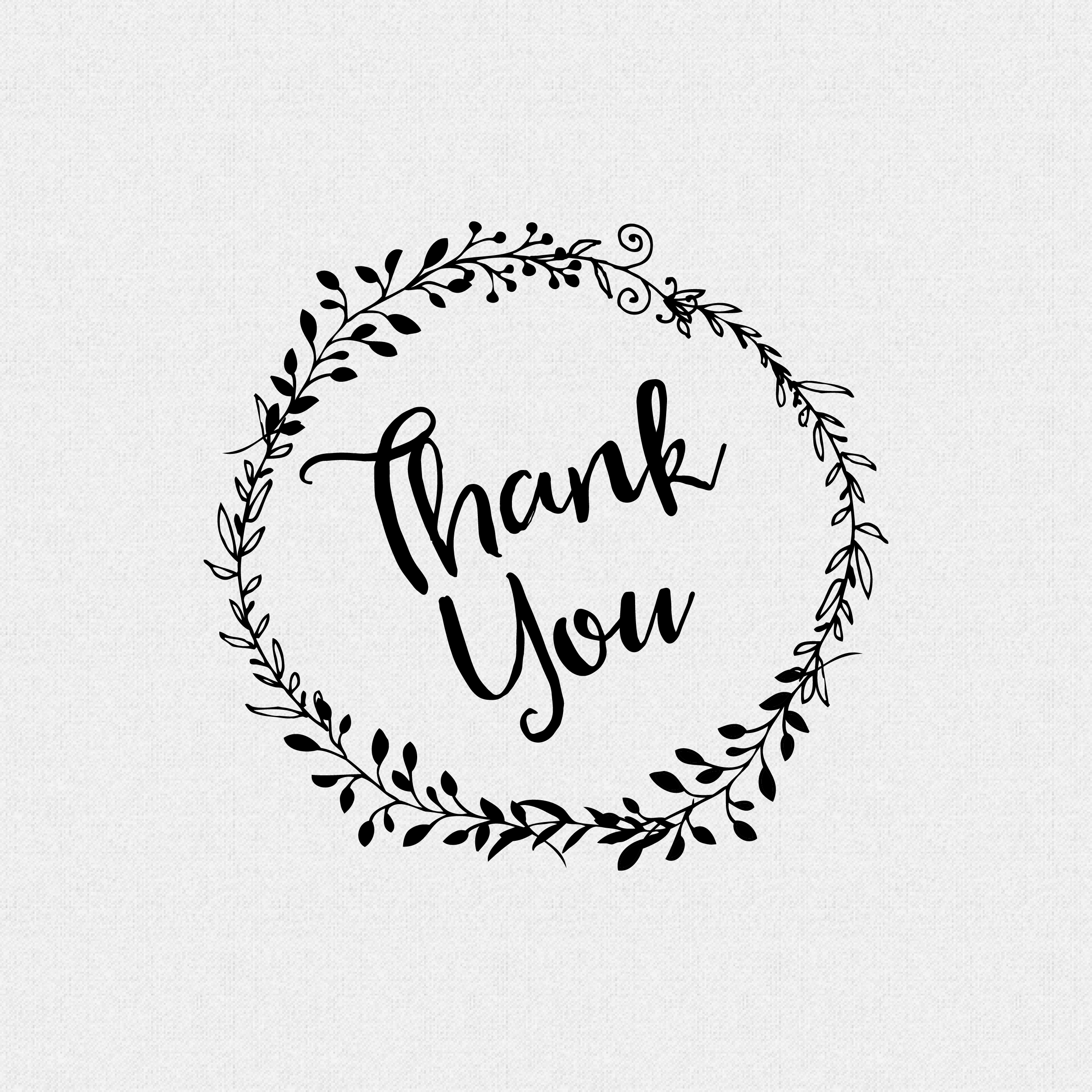 Thank You Floral Wreath Wedding Favor Stamp Style T220