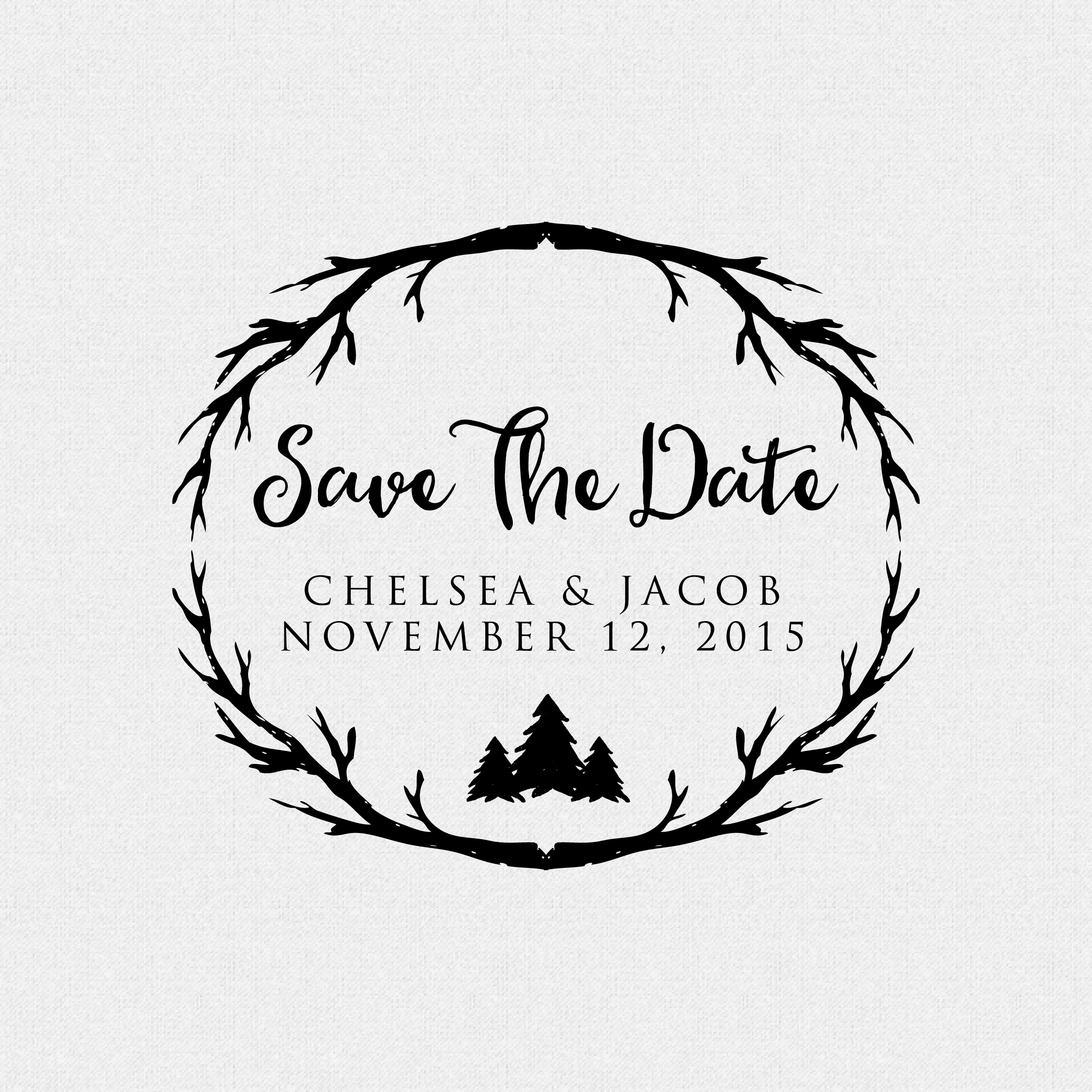 Rustic Outdoor Save The Date Wedding Satmp - Style T269