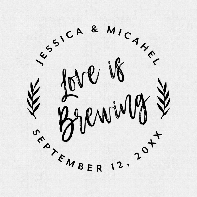 Love is Brewing Wedding Favor Stamp - Style T432