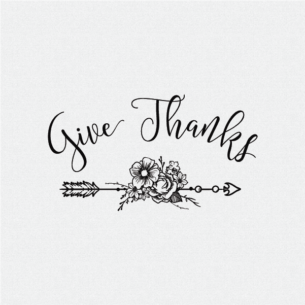 Give Thanks Rubber Stamp - Style #W36