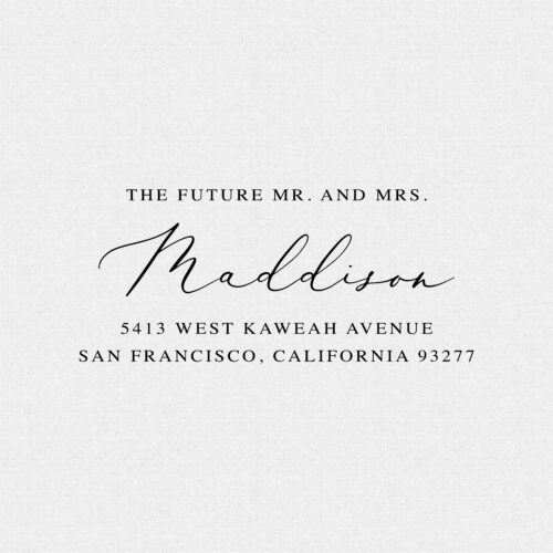 The Future Mr. and Mrs. Return Address Stamp for Wedding Invitations Style T150