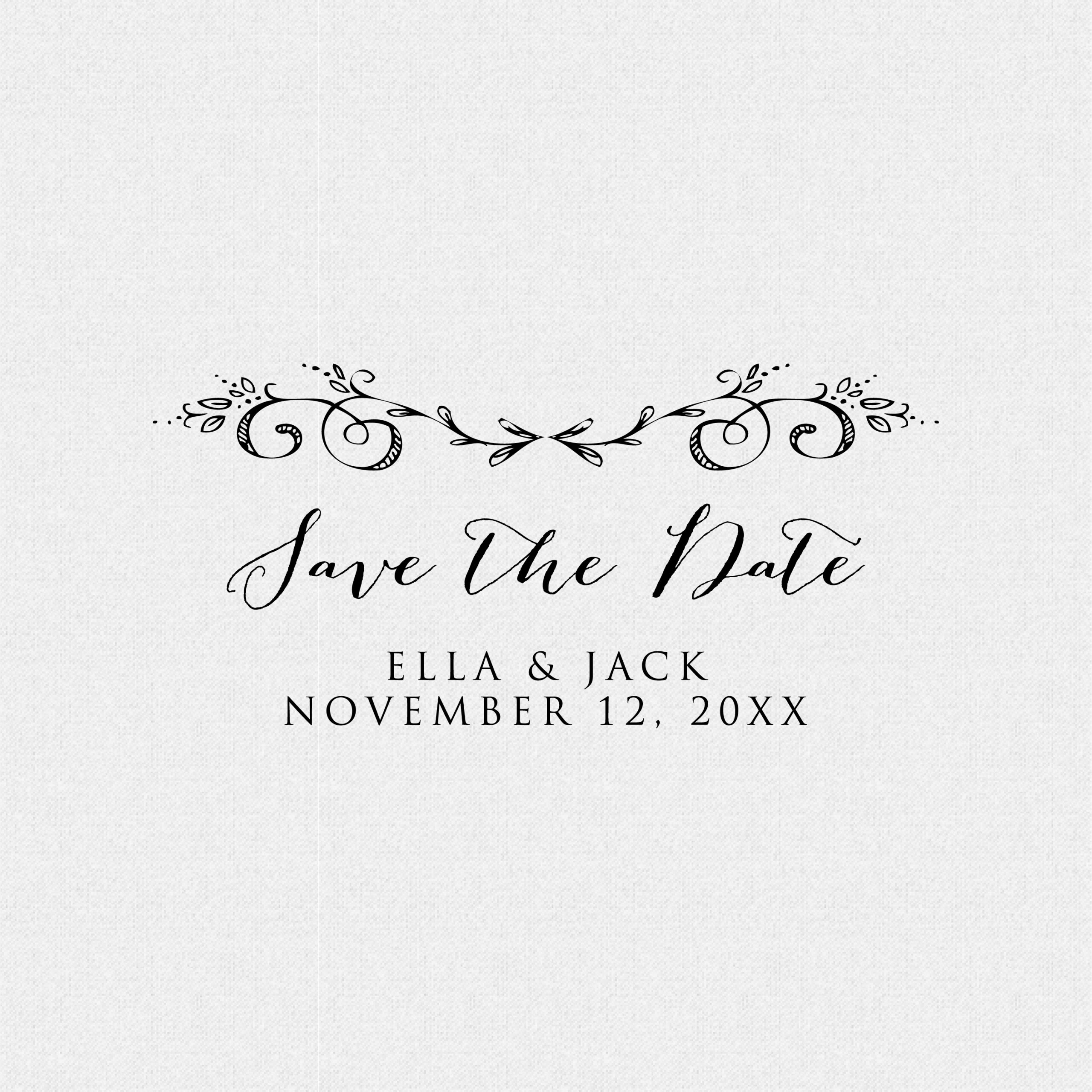 Save the Date Vintage Lace Horizontal Gift Tag Rubber Stamp for Fall Wedding Favors - Style T702
