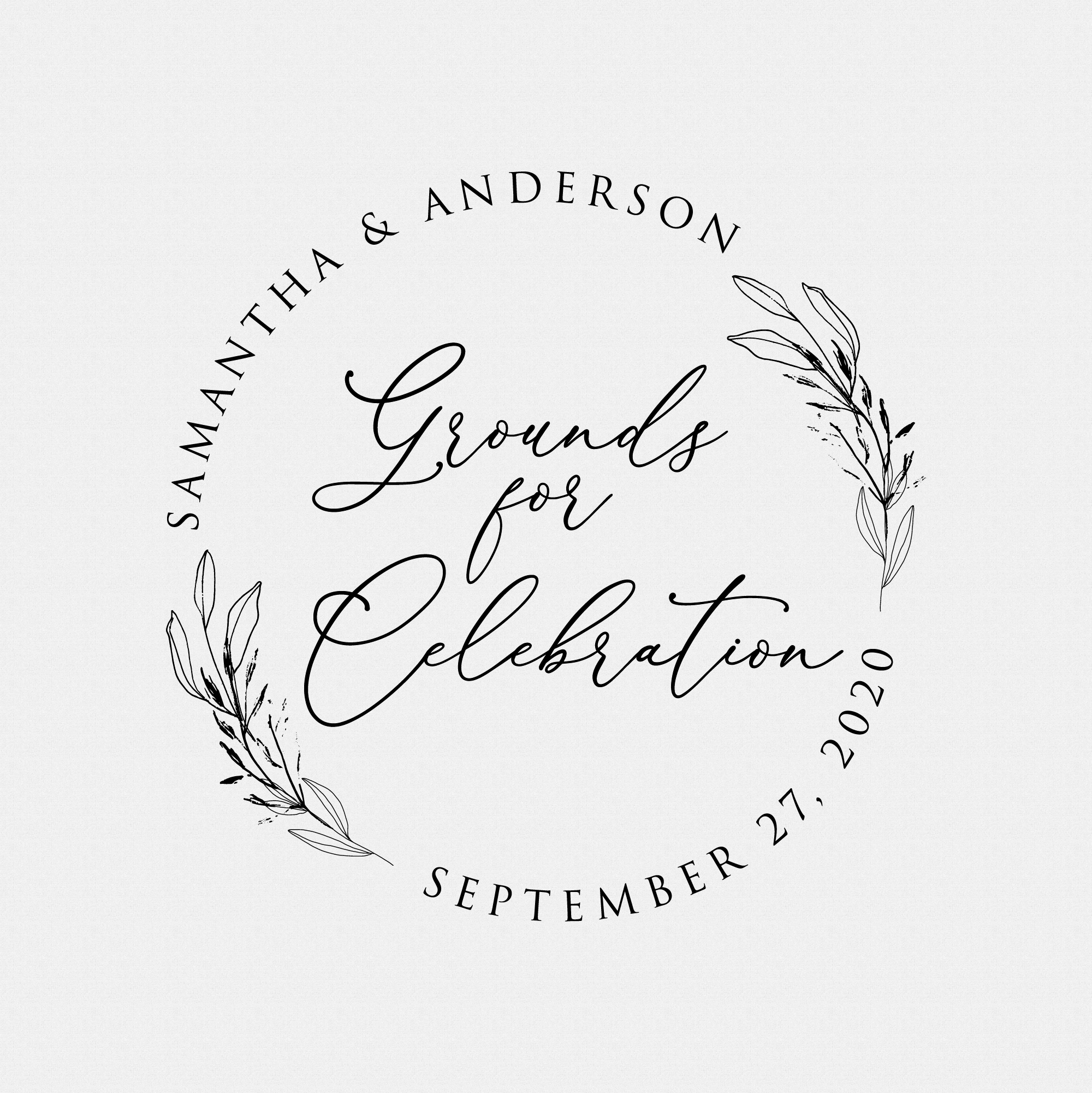 Grounds for Celebration Stamp, Grounds for Celebration, Coffee Wedding Favor Stamp, Wedding Favors, Wedding Favors Coffee, custom coffee stamp, personalized stamp wedding, grounds for celebration wedding favors, coffee favor grounds for celebration, grounds for celebration stamp - Style #T887