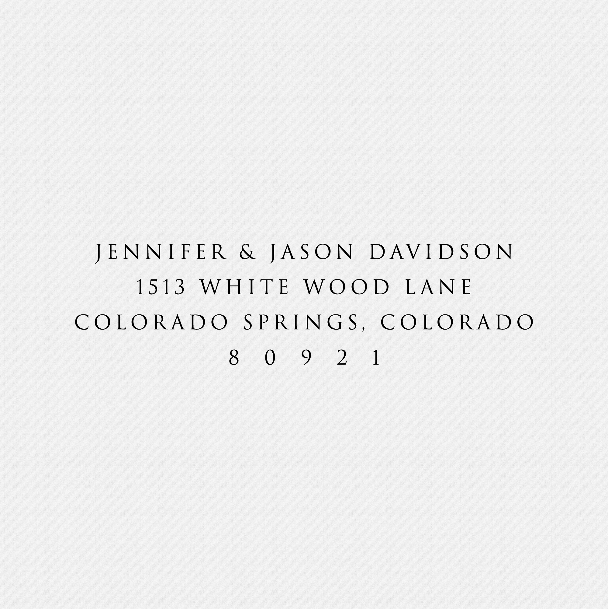 First and Last Names Return Address Stamp for Single User or Family, Simple, Modern, Serif Font, Minimalist - Style #T894