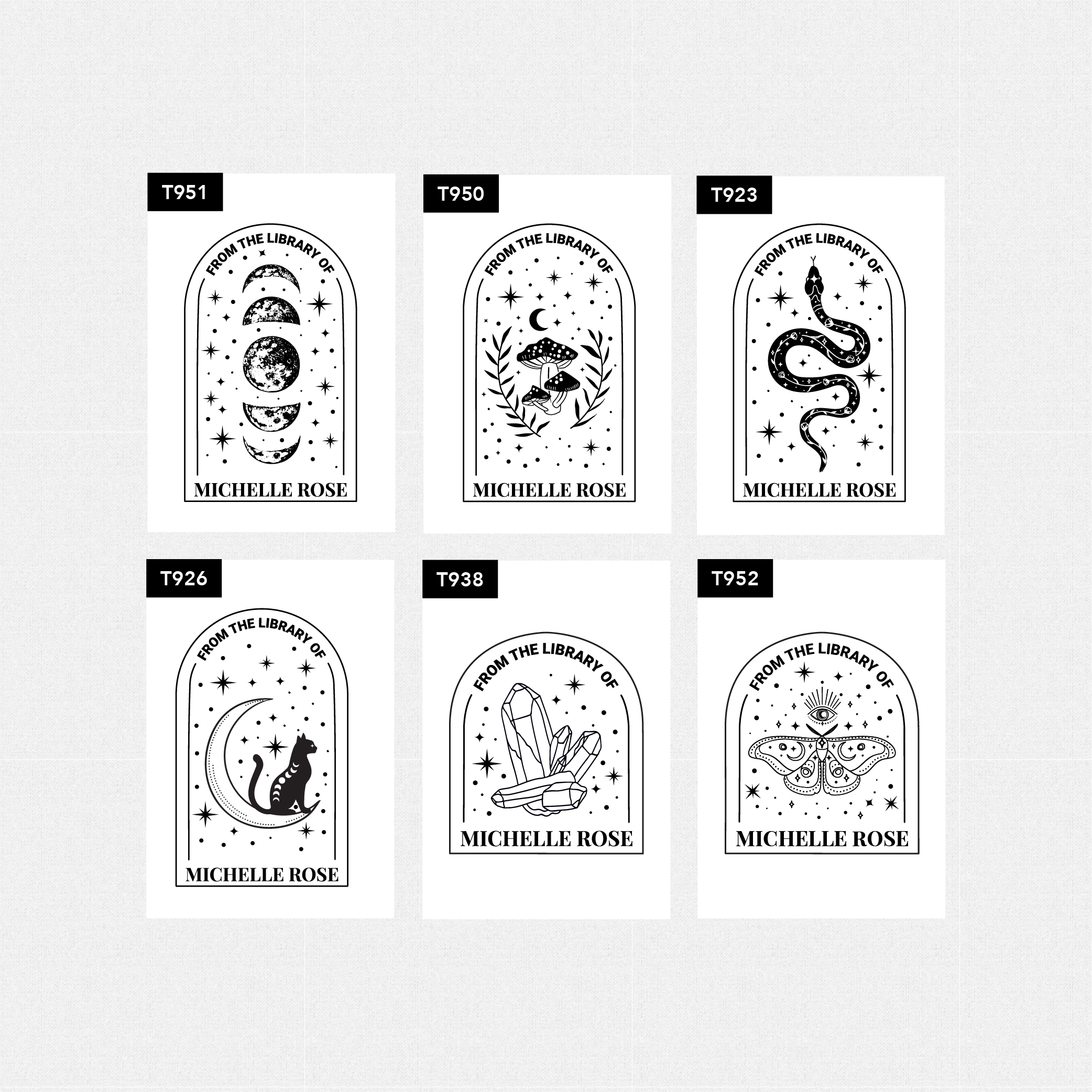 Mystical Library Of Stamp Cat Crystal Moon Snake Options