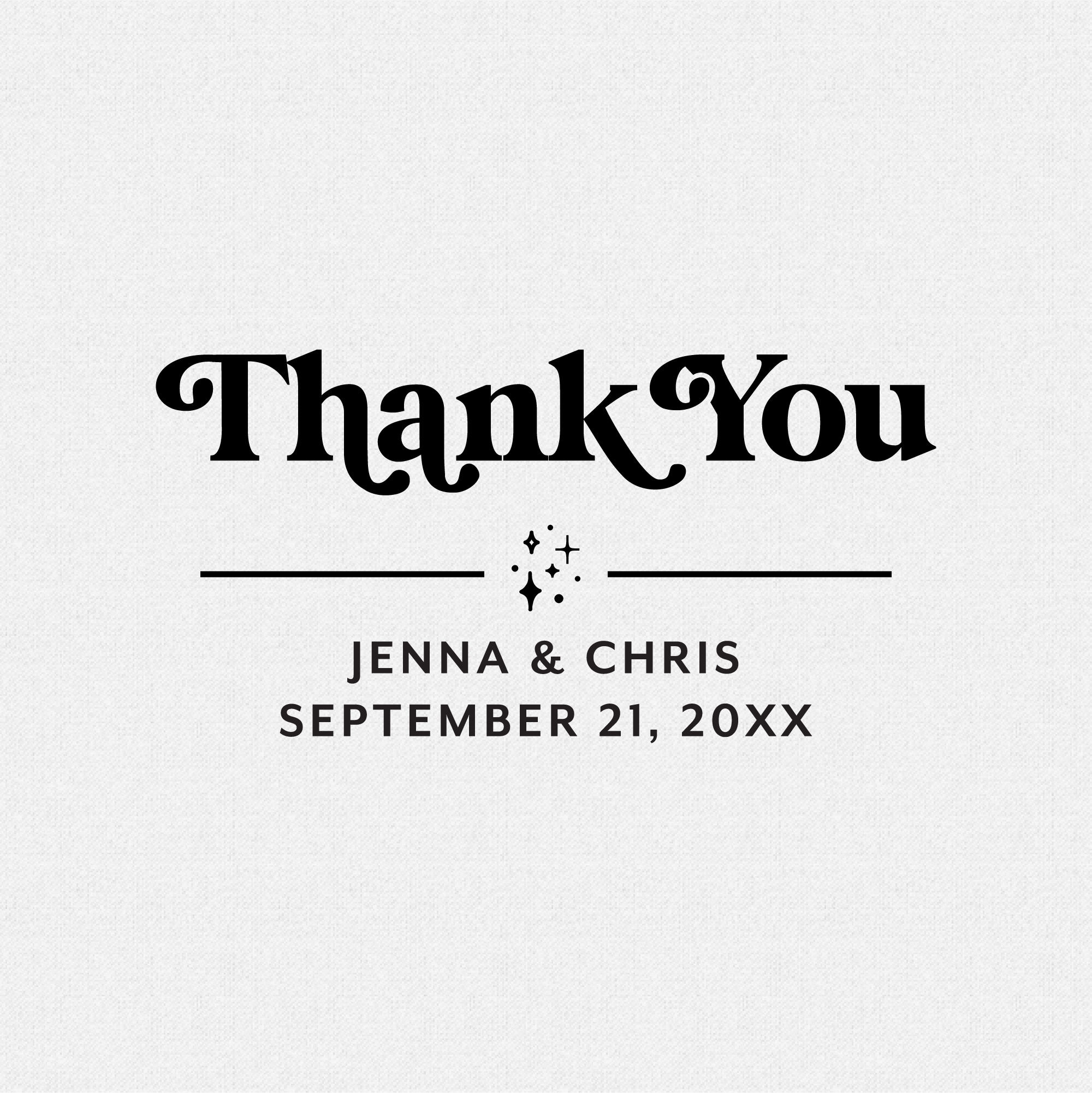 Personalized Thank You Retro Vintage 90's Wedding Favor Rubber Stamp - Style T941