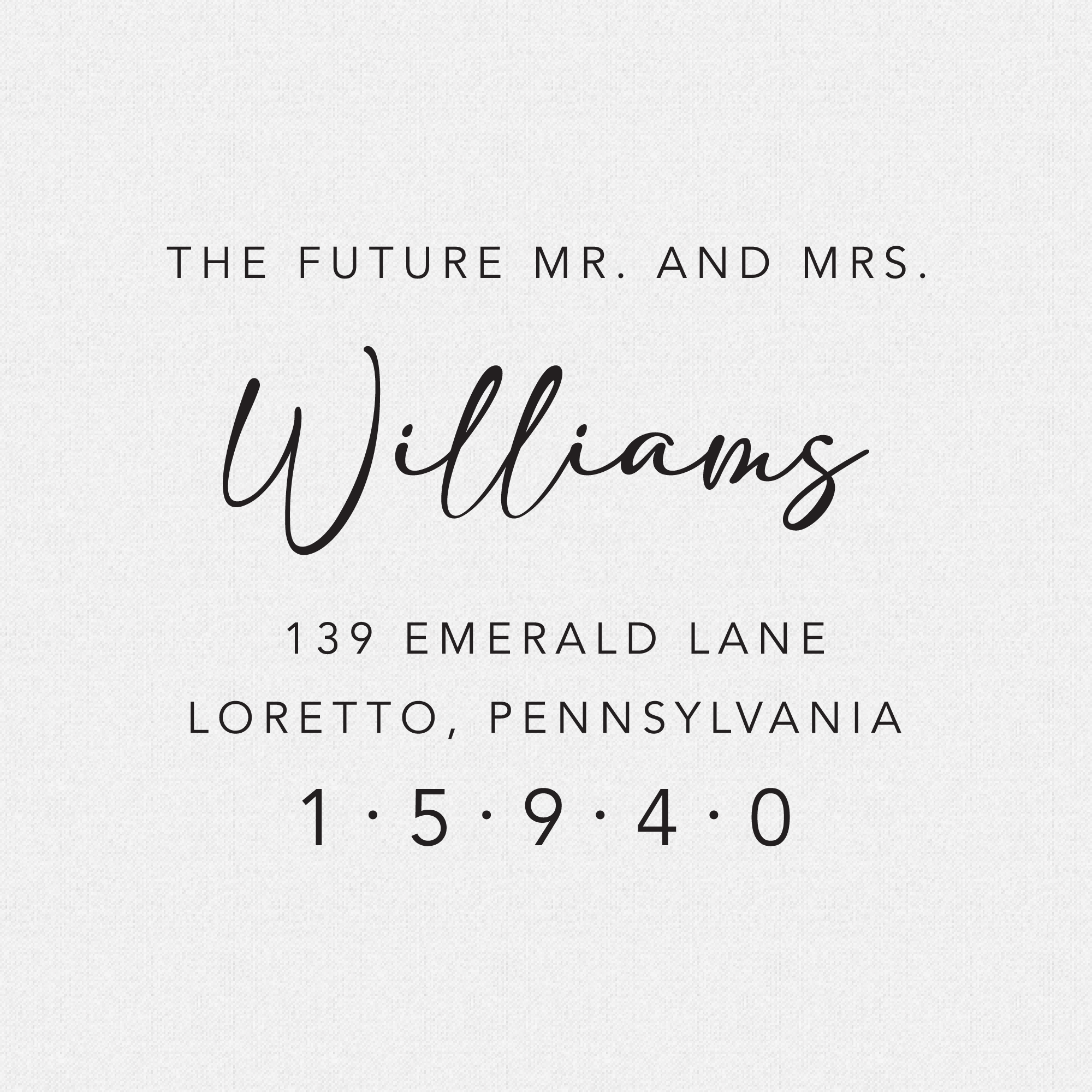 The Future Mr. & Mrs. Address Stamp - Style #T731
