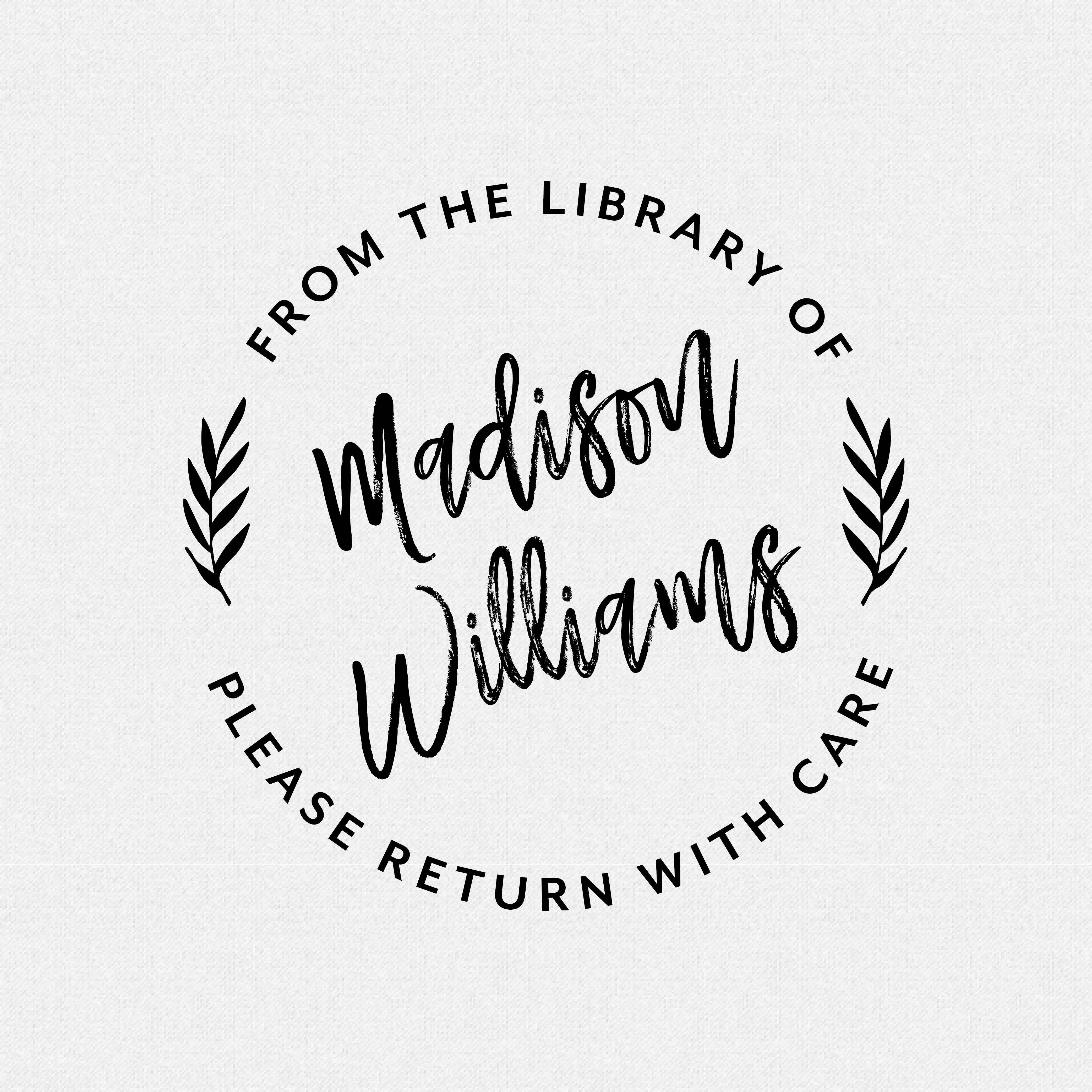 Personalized From the Library of Maddison Williams Please Return with Care featuring botanical beach leafs - Style T712
