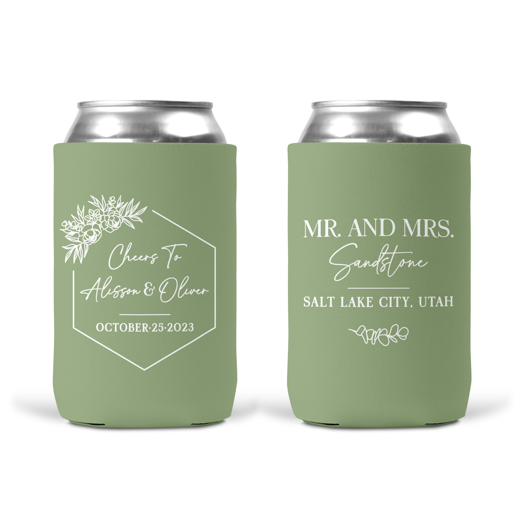 Cheers and Good Wishes - Tall Boy 16oz Wedding Can Cooler #129 – Sycamore  Studios
