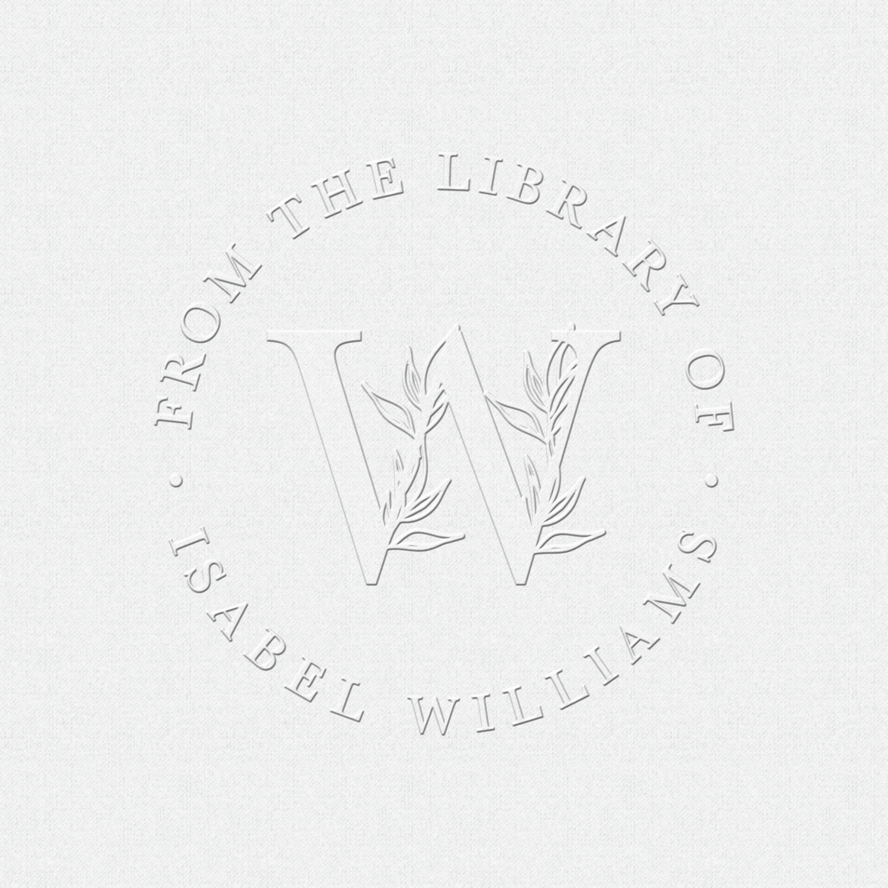 From the Library of Book Monogram Embosser letter with leafy vines - Style T867